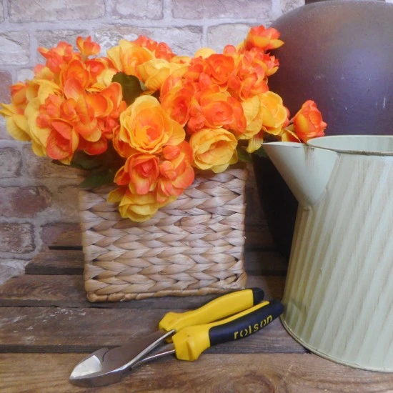 Artificial Begonia Plants Orange 28cm - B086 H3