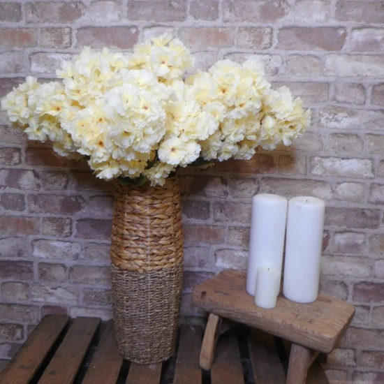 Artificial Cherry Blossom Branch Buttermilk Yellow 73cm - B092 A1