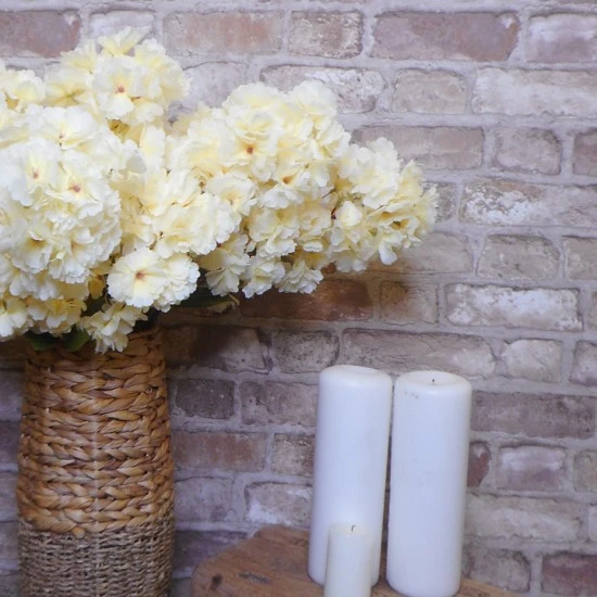 Artificial Cherry Blossom Branch Buttermilk Yellow 73cm - B092 A1