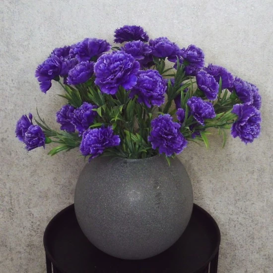 Fleur Artificial Carnations Bunch Purple 45cm - C253 C4