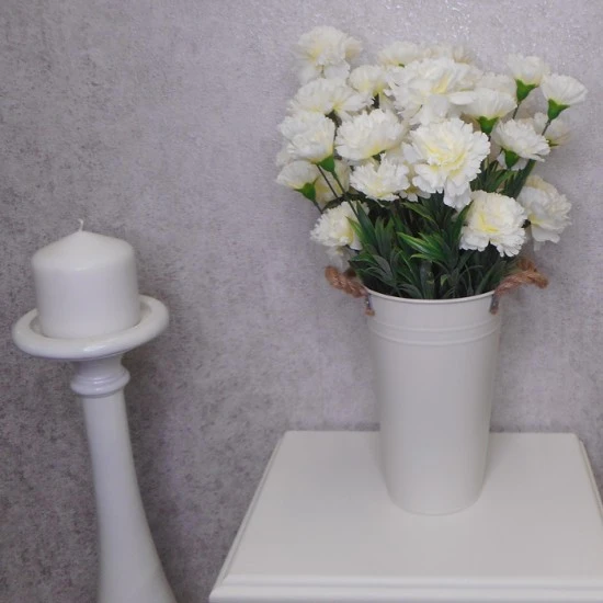 Fleur Artificial Carnations Bunch Cream 45cm - C258