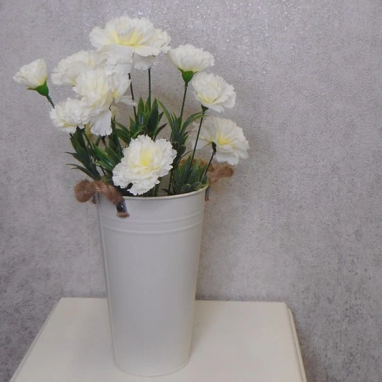 Fleur Artificial Carnations Bunch Cream 45cm - C258