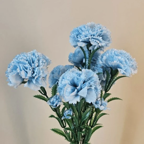 Fleur Artificial Carnations Bunch Pale Blue 40cm - C115 C2