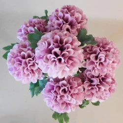 Artificial Ball Chrysanthemum Bunch Heather - C044 BX1
