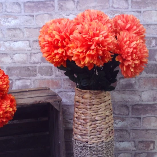 Pompom Chrysanthemum Carnival Orange 80cm - C137 D4