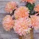 Artificial Pompom Chrysanthemum Peach 80cm - C239 BB4
