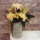 Artificial Chrysanthmums and Alstroemeria Posy Yellow 36cm - R724 U1
