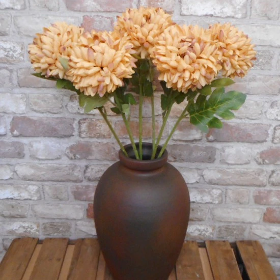 Artificial Pompom Chrysanthemum Caramel Latte 65cm - C050 D2
