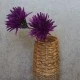 Artificial Spider Chrysanthemums Aubergine Purple with Green Leaves 64cm - S108 D2