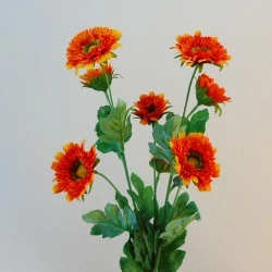 Artificial Spray Chrysanthemums Orange 69cm - G006 E4