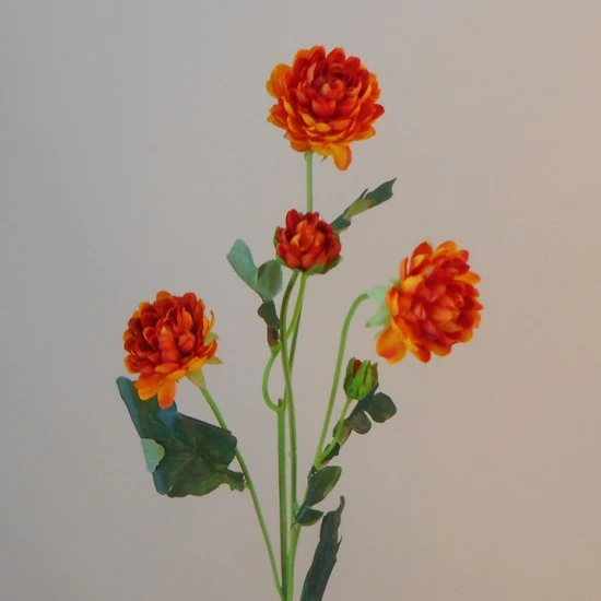 Artificial Chrysanthemum Spray Orange 59cm - C091 E2