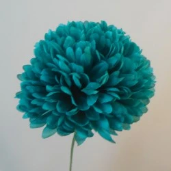 Artificial Pompom Chrysanthemum Teal 73cm - C053 C3