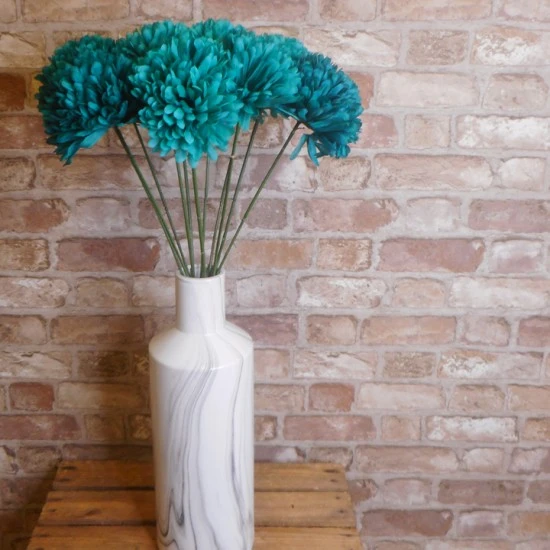 Artificial Pompom Chrysanthemum Teal 73cm - C053 C3