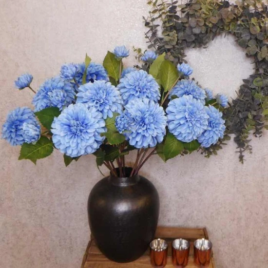 Artificial Ball Dahlia Blue 63cm - D183 I2