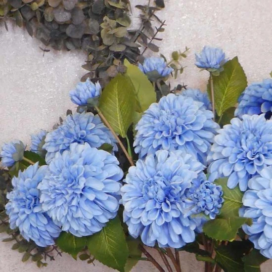Artificial Ball Dahlia Blue 63cm - D183 I2