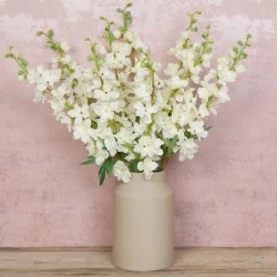 Luxury Ivory Silk Delphinium or Larkspur 72cm - D034 