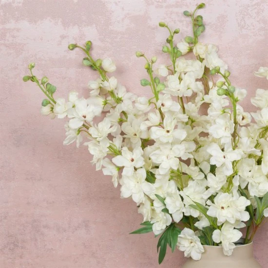 Luxury Ivory Silk Delphinium or Larkspur 72cm - D034 