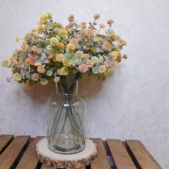 Artificial Floss Flowers Orange 56cm - F054 F1