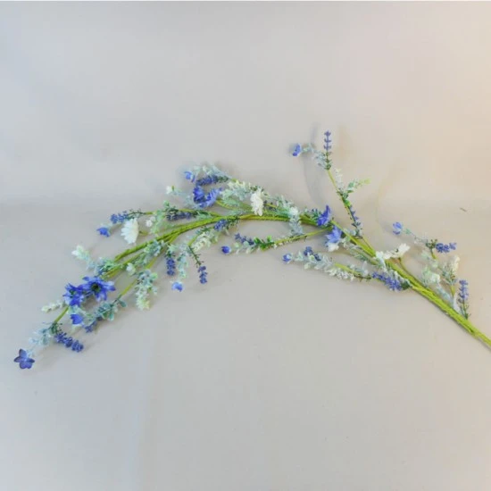 English Garden Flowers Garland Blue 90cm - MED011 BB2