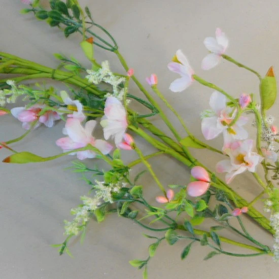 English Garden Flowers Garland Pink 90cm - MED013 BB2