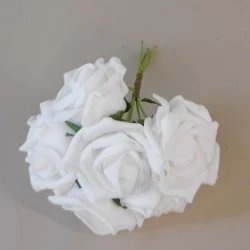 Colourfast Cottage Foam Roses Bundle White 6 Pack 24cm - R639 U3