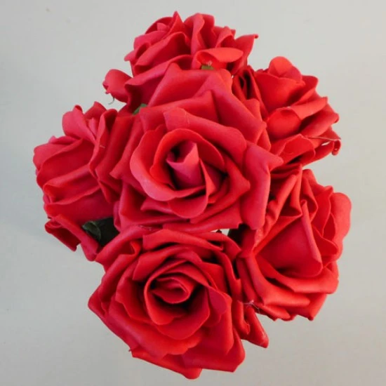 Colourfast Foam Roses Large Red 6 Pack 22cm - R217 S1