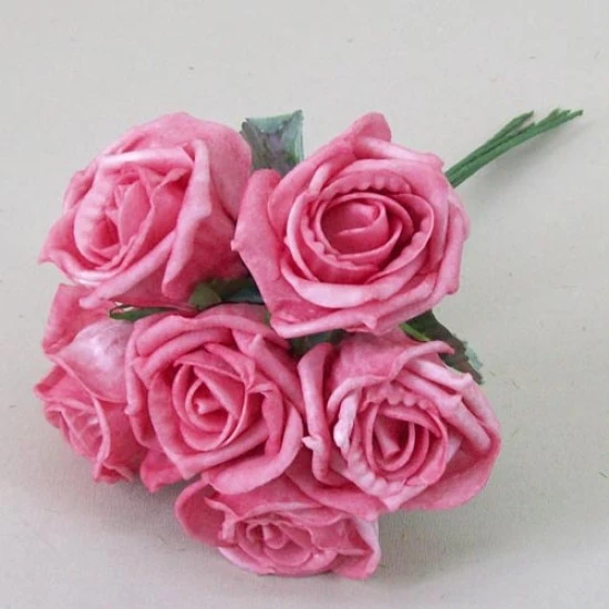 Foam Roses Bundle of 6 Rose Pink 23cm - R443 BX7