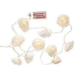 Foam Roses Garland with LED Lights Large Roses 180cm - R025 BC