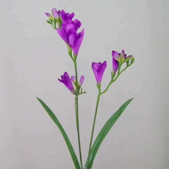 Artificial Freesias Stem Purple Flowers 65cm - F045 