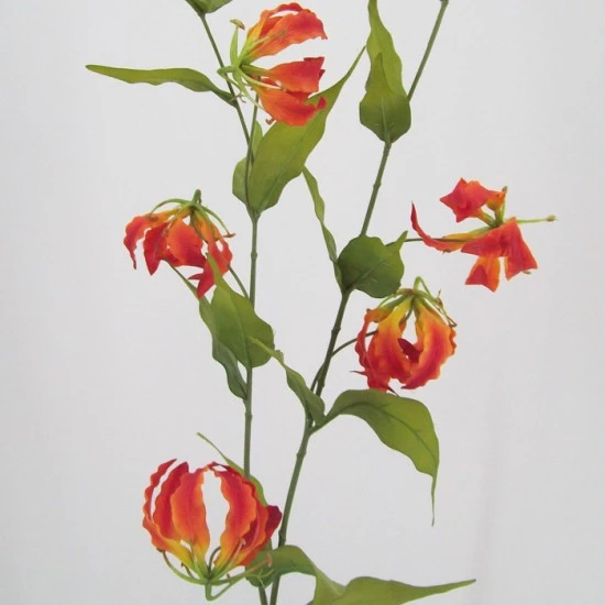 Silk Gloriosa Flame Lily Orange 98cm - G010C F3