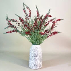 Artificial Heather Plants Red 54cm - H002 DD3