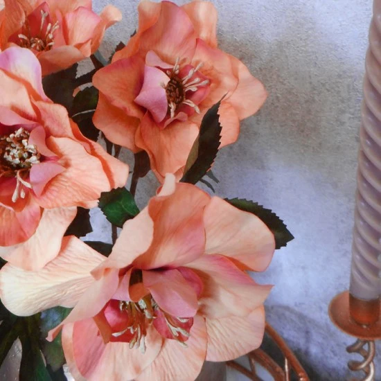 Artificial Hellebore Stem Pink 49cm - H188 E3