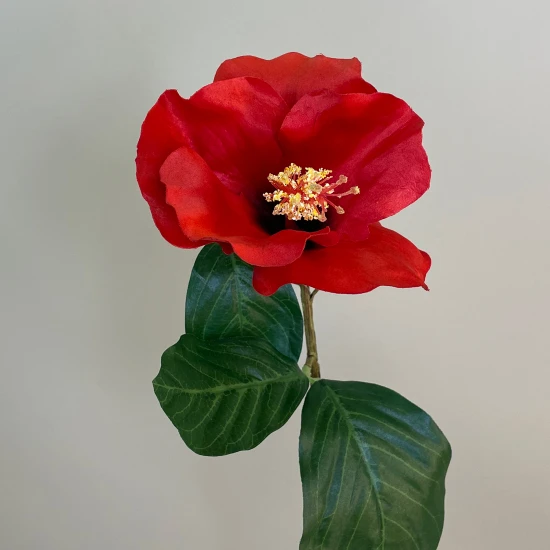 Artificial Hibiscus Flower Red 69cm - H204 S3