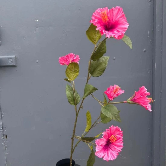 Artificial Hibiscus Spray Cerise Pink 117cm - H062 S1