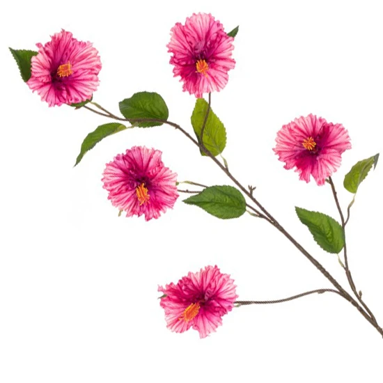 Artificial Hibiscus Spray Cerise Pink 117cm - H062 S1
