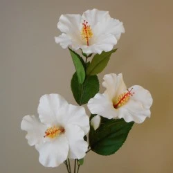 Artificial Hibiscus Spray White 81cm - H150 