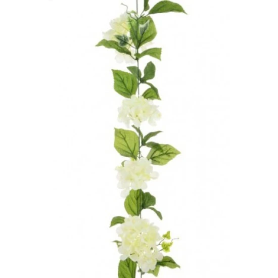 Artificial Hydrangea Garland Cream 180cm - H039 HH1