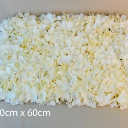 Artificial Hydrangea Flower Wall Panel 40cm x 60cm Cream - H189
