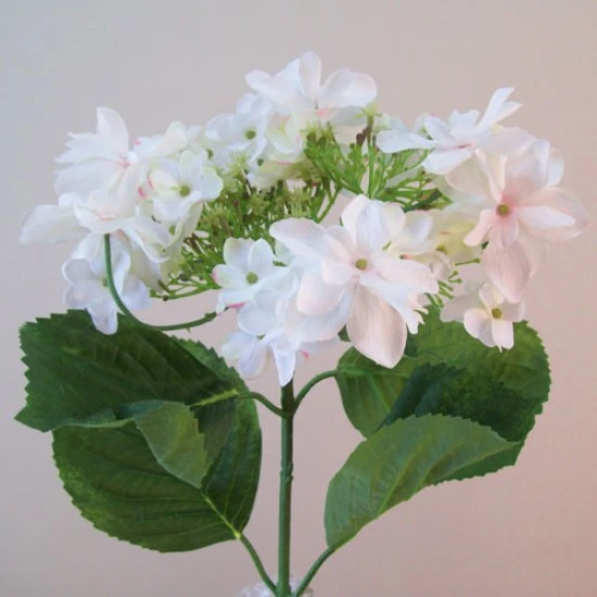 Large Silk Lacecap Hydrangeas White with a hint of Pink 74cm - H011 G4