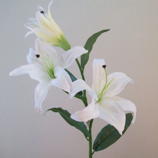Real Touch Artificial Casablanca Lilies White 86cm - L036 