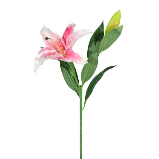 Rydal Real Touch Artificial Lily Dark Pink 72cm - L016 L2