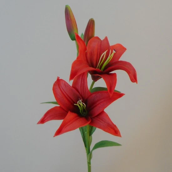 Real Touch Artificial Lily Red 65cm - L128 K1