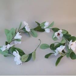 Artificial Magnolia Garland Cream 170cm - M053 BX23