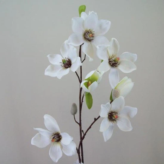 Luxury Artificial Magnolias on Branch Cream 82cm - M051 J1