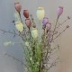 English Meadow Artificial Flowers Poppy Seed Heads Lemon 53cm - P250 FF3