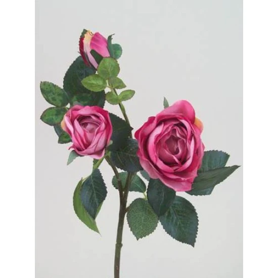 Artificial Old Roses Spray Pink Short Stem 41cm - R157 Q4
