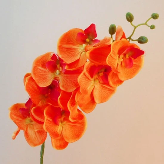 Artificial Phalaenopsis Orchid Orange 105cm  - O025 