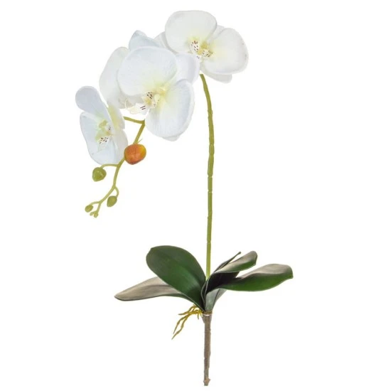 Artificial Phalaenopsis Orchids Plant White without Pot 75cm - O152 K4