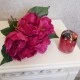 Artificial Peony Flowers Hand Tied Posy Hot Pink 27cm - P097 U4