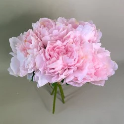 Artificial Peony Flowers Hand Tied Posy Pale Pink 33cm - P112 U1
